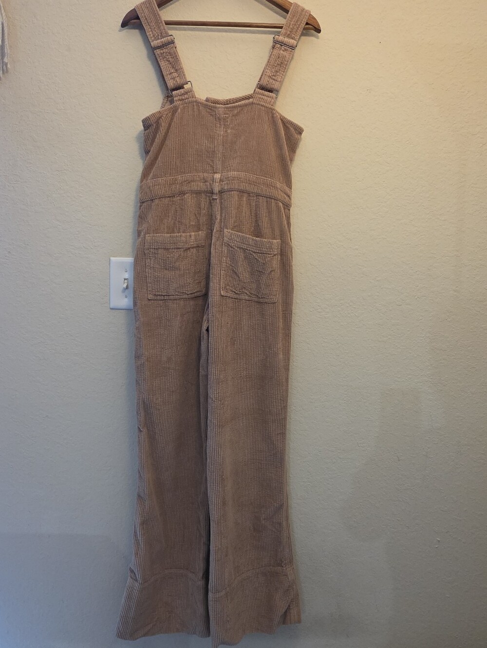 NWT Aerie Corduroy Jumpsuit Womens Small Tan Button Front Retro Style Streetwear - Picture 6 of 9